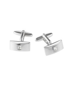 Rhodium Crystal Cufflinks