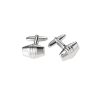 Polished Rhodium Plated Striped Cufflinks