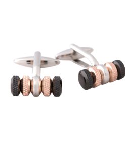 Ion Plated Black Rose Gold Steel Cufflinks