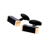 Ion Plated Gold Black Steel Cufflinks