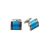 Ion Plated Black Blue Cufflinks