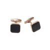 Polished Ion Plated Rose Gold Stainless Steel & Black Carbon Fibre Cufflinks