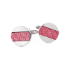 Stainless Steel Pink Fibreglass Cufflinks