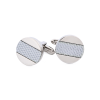Stainless Steel Silver Fibreglass Cufflinks