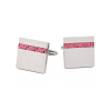 Stainless Steel Pink Fibreglass Cufflinks