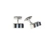 Sterling Silver Mop & Onyx Rectangle Cufflinks