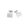 Polished Sterling Silver Rectangle Cufflinks with Hammered Pattern