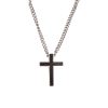 Stainless Steel & Carbon Fibre Cross Pendant on Curbed Link Chain
