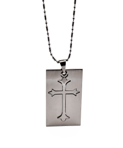Stainless Steel Cross Dog Tag