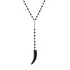 Black Acrylic Shark’s Tooth Pendant on Alloy & Black Plated Ball Chain