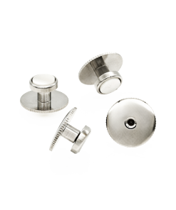 Rhodium and Mother Of Pearl Small Rnd Shirt Stud