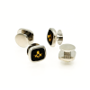 Rhodium and Black Masonic Shirt Stud