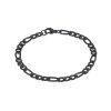Ion Plated Brushed Black Stainless Steel Figaro Chain Bracelet