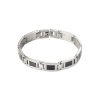 Polished Stainless Steel Bracelet with Black Carbon Fibre Inlay
