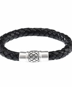 Sterling Silver Leather Bracelet