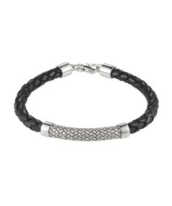 Sterling Silver Leather Bracelet