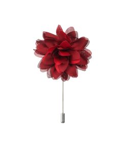 Red Flower Lapel Pin