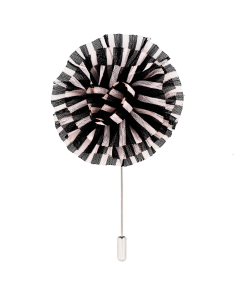 Black White Flower Lapel Pin