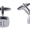 Rhodium Plated Crystal Square Cufflinks