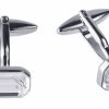 Rhodium Plated Crystal Cufflinks