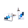 3 Tone Blue Crystal Cufflinks