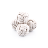 White Silk Knot Cufflinks
