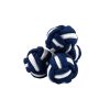 Navy & White Silk Knot Cufflinks
