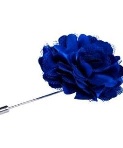 Navy Flower Lapel Pin