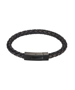 Nero & T.moro Italian Leather Stainless Steel Bracelet