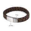 Braided Antique Brown Italian Suede Leather & Brushed Stainless Steel Bracelet