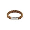 Stainless Steel & Dark Tan Italian Leather Bracelet