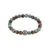 8mm Tiger Eye & African Turquoise Bead & Stainless Steel Bracelet