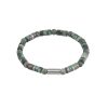 6mm Shiny Dyed Jade Stone & Green Jasper Beads & Stainless Steel Bracelet