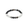 White Jasper & Stone Beaded & Stainless Steel Bracelet