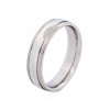 Brushed Stainless Steel Ring with Polished Centre Band