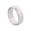 Polished Stainless Steel Ring with Etched Greek Key Pattern