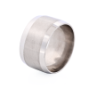 Brushed centre & Polished sides wide Stainless Steel Ring