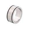 Brushed Stainless Steel Ring with Two Black Enamel lines