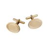 9ct Yellow Gold Oval Cufflinks with Engine Turn Border