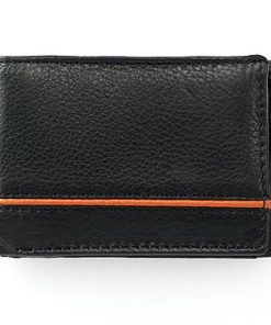 Black Orange Leather Wallet