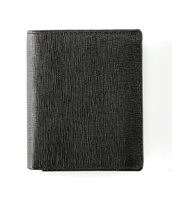 Black Cross Grain Leather Wallet