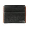 Black Leather Orange Card Wallet