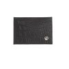 Black Leather Croc Card Wallet