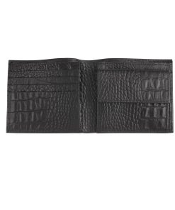 Black Croc Leather Wallet