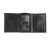 Black Croc Trio Fold Wallet