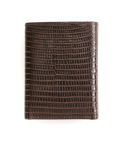 Brown Lizard Leather Tri Fold