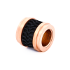 Ion Plated Rose Gold Black Rubber Bead