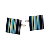 Square enamel stripe Cufflinks