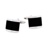 Rhodium/Black cat's eye Cufflinks