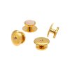 Gold Mother Of Pearl Round Screw Shirt Stud
